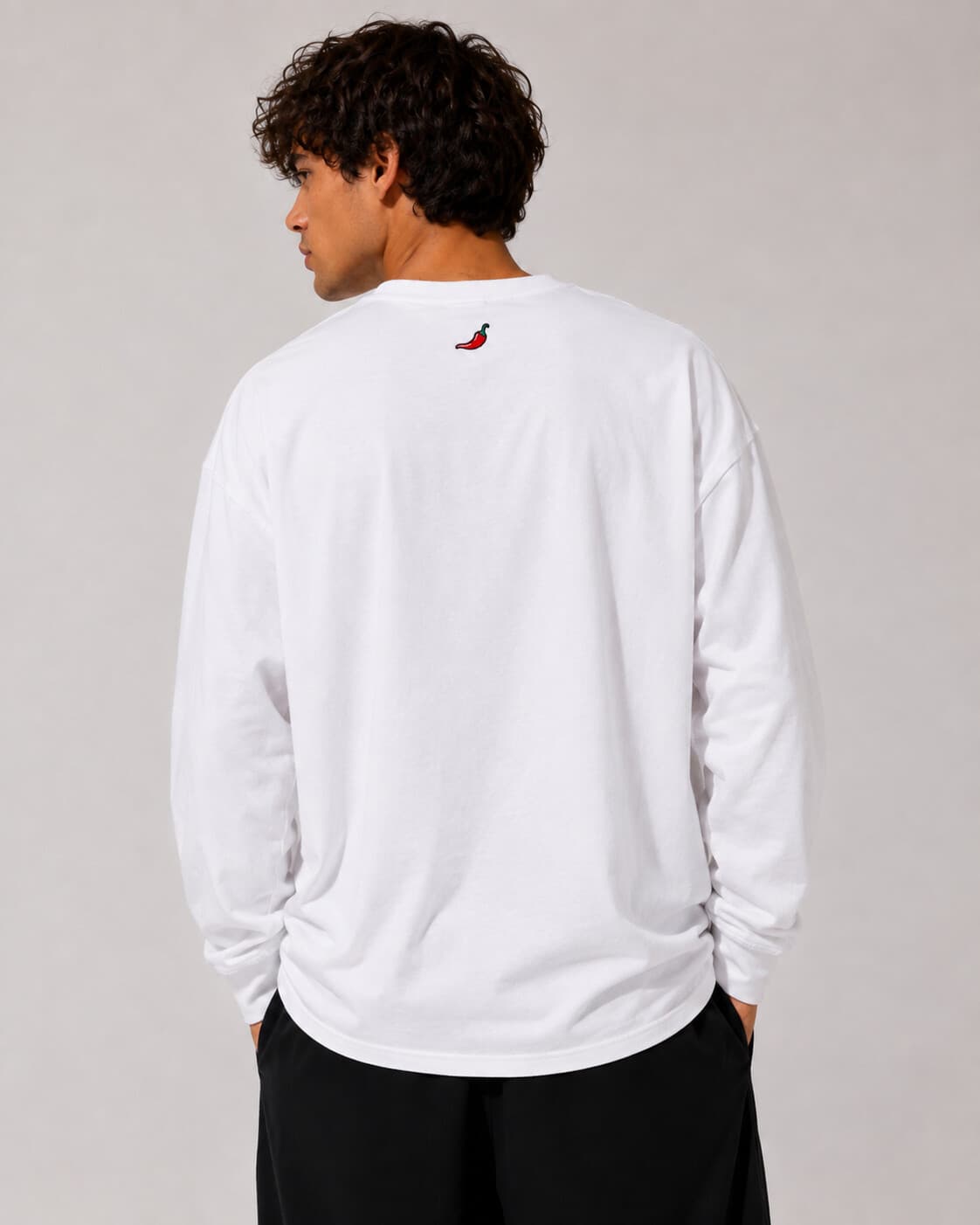 T-shirt Manches Longues Spicy Homme, coloris blanc, porté de dos